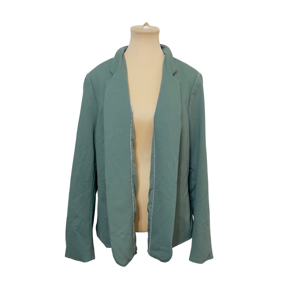 41 Hawthorn Womens Blazer 2X Sage Green Open Front Career Casual Minimalist
